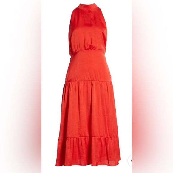 Sam Edelmen High Neck Satin Maxi Dress - Picture 2 of 4